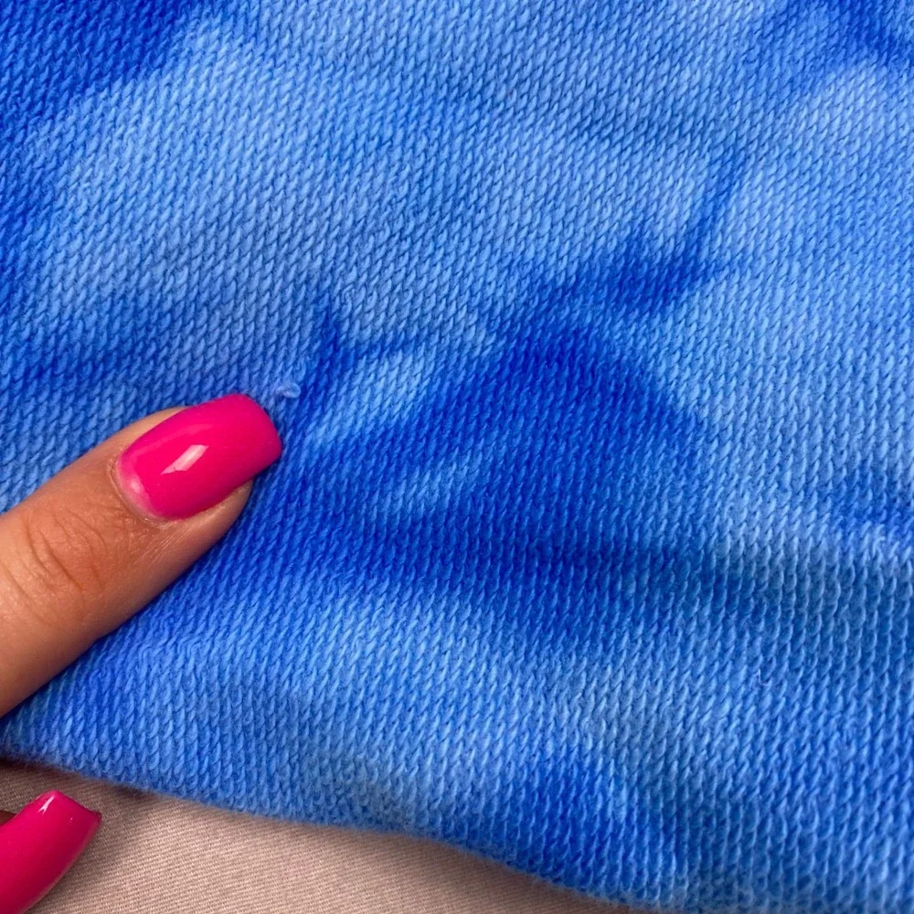 Free People Kelly Tie Dye Crop Sweatshirt Womens Blue Oversized Fleece Pullover